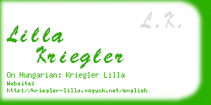 lilla kriegler business card